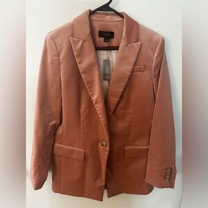 J.Crew Willa Blazer in Tipped Stretch Velvet in Pink Clay